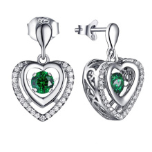 Gemstone Jewelry Dangle Earring 925 Silver Dancing Diamond